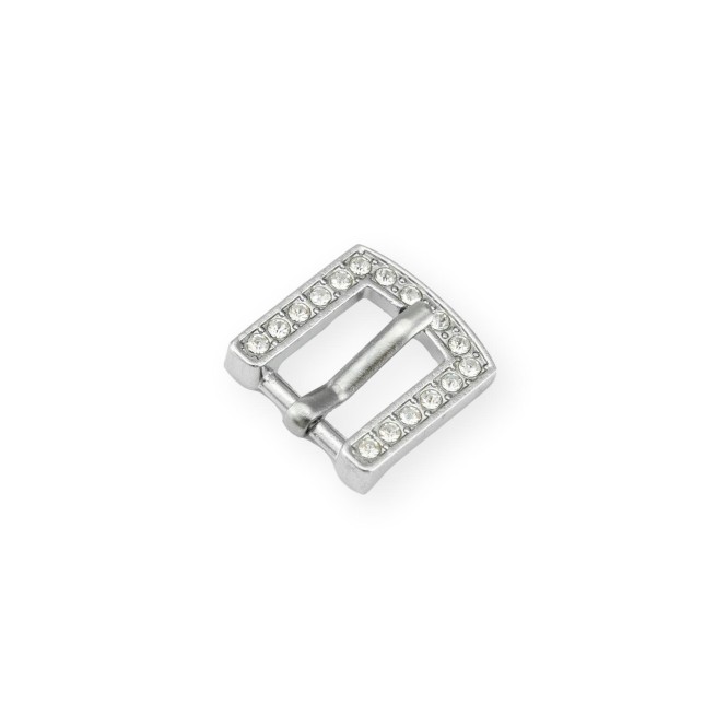 Пряжка ХРОМ зі стразами 10х17 мм типAE